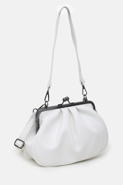 Maslan Bags حقيبة يد وكتف نسائية بيضاء مزينة بالخرز 28x18