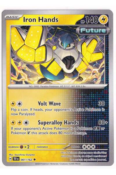Pokemon Iron Hands 061/162 - Temporal Forces - Kart (Mint)