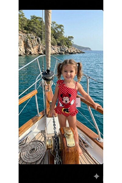 noble baby&kids ملابس سباحة للأطفال مطبوعة بتصميم ميني ماوس، مرنة وسريعة الجفاف