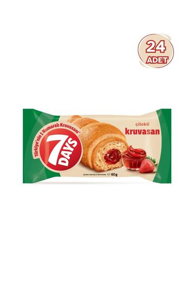 KENT 7 Days Çilekli Kruvasan 60 gr - 24 Adet