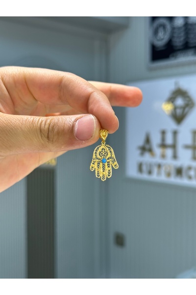ahes kuyumculuk FATMA ANA ELİ 14 ayar altın telkari kolye ucu