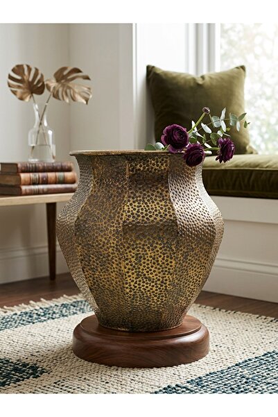 PANALI Pnl-Mg89 L Metal Decorative Plant Pot 44 X 46.5 cm