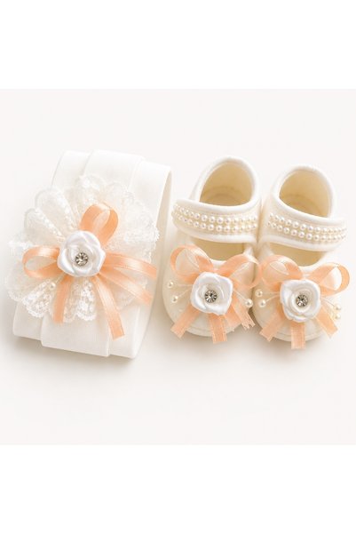 Nu Ku Collection Baby Girl Booties & Bandana Set