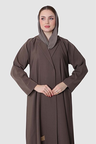 Stylish Fashion عباية من ستايلش فاشن لف باللون بني غامق ثلاث قطع