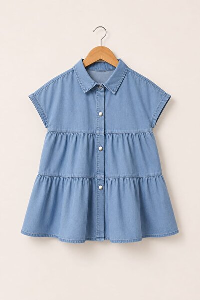 My Kids Wear فستان ميا دينيم بأزرار للفتيات 12833