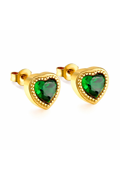 YVA Jewelry Cercei Nyssa din oțel inoxidabil, placați cu aur, rezistenți la apă