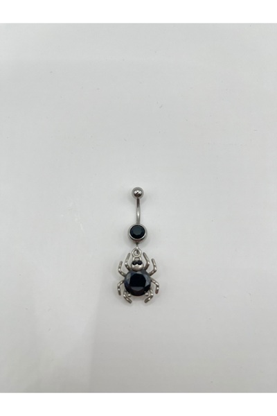 AG23 Siyah Örümcek Çelik Göbek Piercing