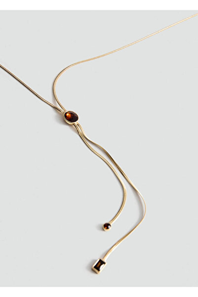 MANGO Woman Çift kristal kolye