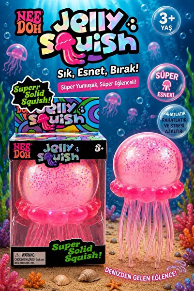 hamiyetkirtasiye Needoh Jelly Squishy Ahtapot Nice Cube Stres Atmalık Pembe