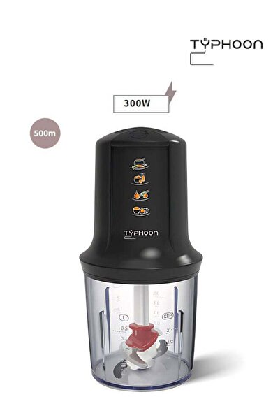 Typhoon Deal Vegetable Chopper - 500 ml - 300 watts - Black - TY-02-005 B