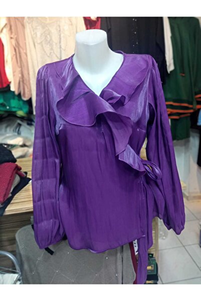 MODA Kruvaze Yaka Volanlı Bluz