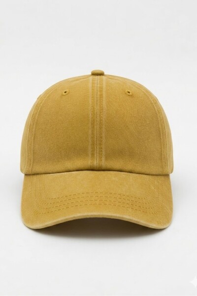 Mollycrush Unisex Yellow Washed Denim Outdoor Baseball Cap |   Adjustable Spo...
