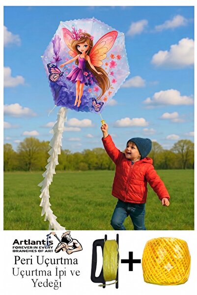 Artlantis Renkli Uçurtma Çıtalı Yedek İpli 1 Paket Uçurması Kolay Uçurtma Ahş...
