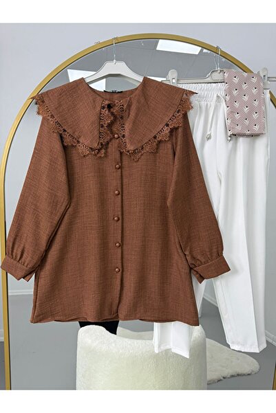 modasindoma Lace Collar Detailed Trouser Suit