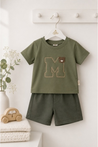 Superbaby Set din doua piese tricou si pantaloni scurti, DONINO, litera M