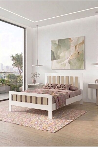 EGN WOODS Modern Beyaz - MDF Karyola - Tek ve Çift Kişilik Yatak Ölçü Seçenek...