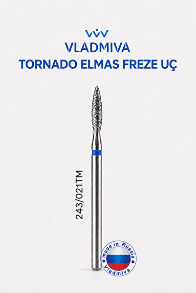 VLADMİVA Orijinal Rus Elmas Ateş Manikür Freze Tornado Uç Mavi 243/021TM