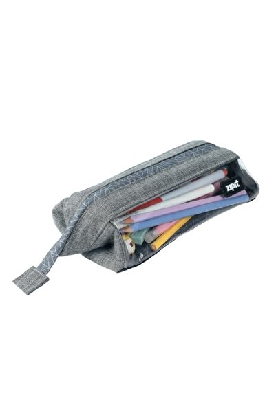 Zipit Penar cu fermoar Lenny Clear 2 Sides - Gray Hatch
