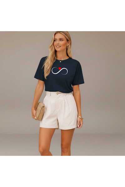 tkn your style Women's Heart Infinity Print Design Tshirt