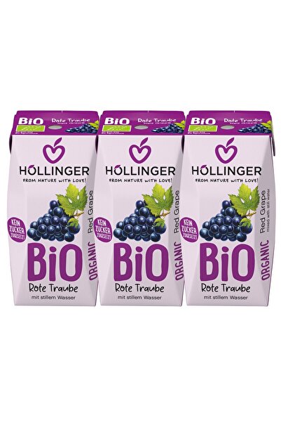 Hollinger Nectar de struguri rosii cu pai 3x200ml,