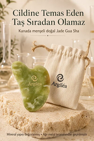 Argilea Jade Gua Sha Taşı, Doğal Yeşim, Ağır Metal Analizi Yapılmış Keseli Yü...