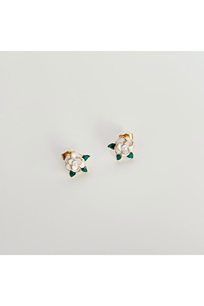 Vesce Atelier White Camellia Flower Earrings