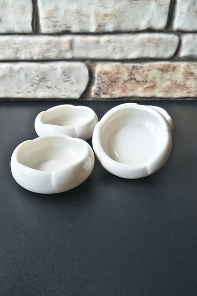ELEGANCEV Mini Porcelain Honey-Jam Bowl- Sauce Bowl-Joker Bowl 4 Pieces -7 cm