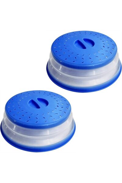 Arabest 2-Piece Vented Collapsible Microwave Cover,Blue,Multi-Purpose Colande...