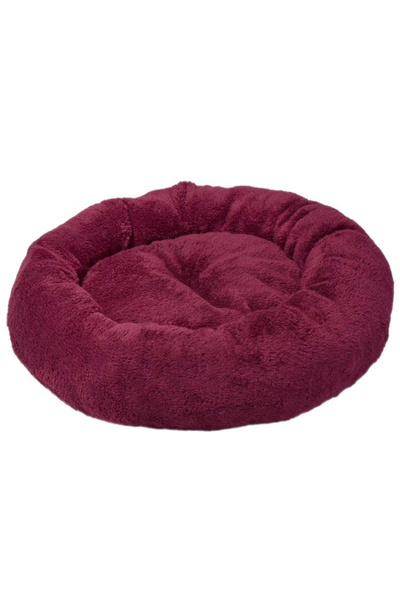 4Dog Deluxe Στρογγυλό Βελούδινο Κρεβάτι Κατοικίδιων 52x9 εκ. Μπορντό