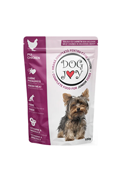 Dog Joy Hrană umedă pentru câini Junior cu pui în sos, 100g