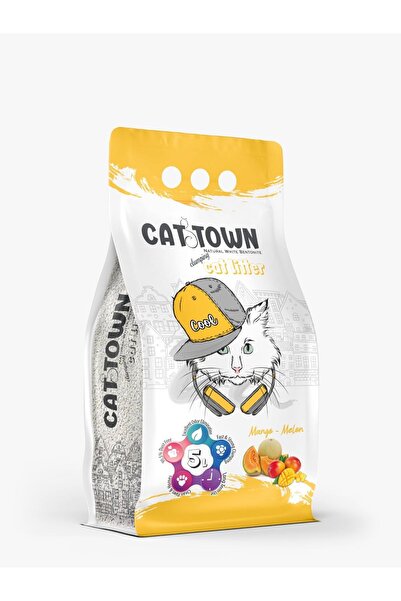 CAT TOWN Așternut igienic aglomerant pentru pisici, parfum de mango și pepene...