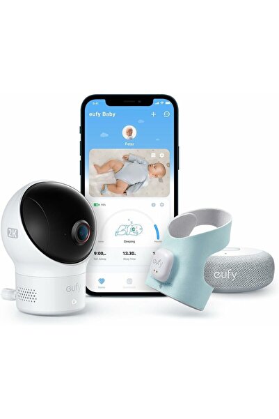 eufy Set monitor bebeluși S340 cu cameră Wi-Fi 2K și senzor inteligent pentru...