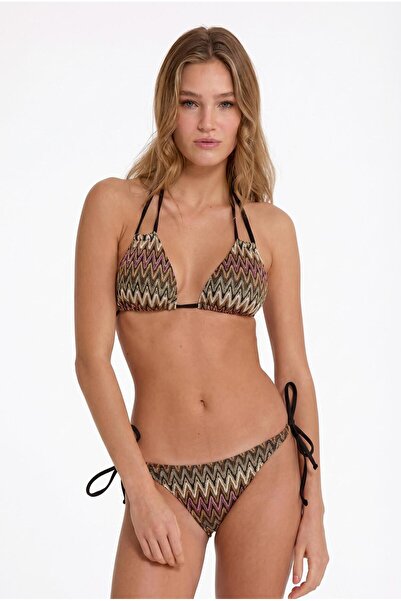 Argento Kadın Triko Kahve Üçgen Bikini C1T6N033521