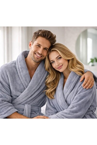Plush Halat de Baie unisex, Bumbac 100%, pufos si absorbant, 420 GSM