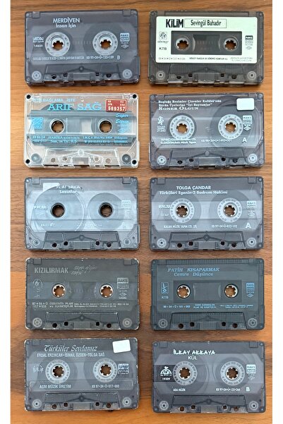 RAKS MÜZİK YAPIM 10 Adet Türkçe Kaset (Kartonet Kapak Yoktur Fotoğraftaki Kas...