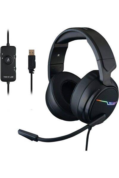 THE G-LAB Căști de gaming Korp Thallium, cu sunet surround digital USB 7.1 pe...