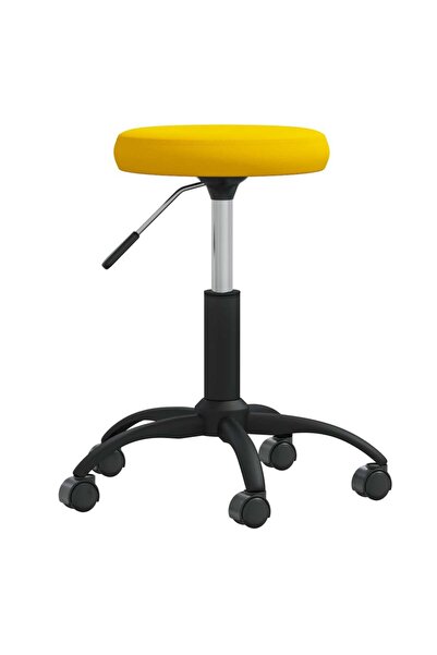 vidaxl Scaun de birou pivotant, galben muștar, catifea