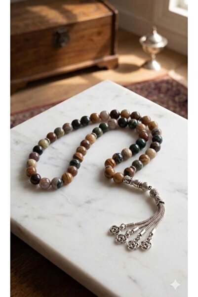 Nonbranded Luxurious Brazilian Agate Rosary Elegant Handcrafted Design with S...