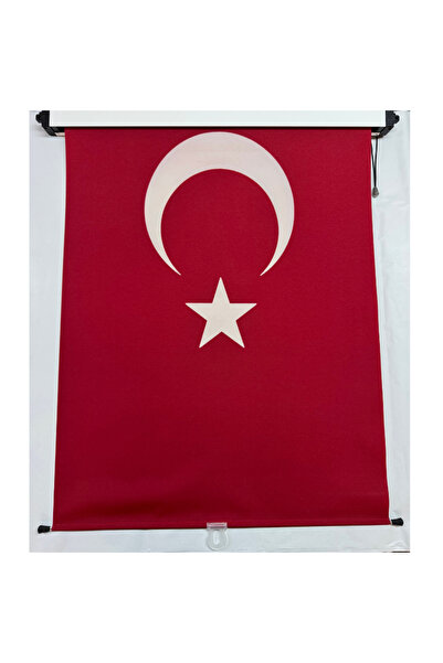 Özel Çelik Stor Perde Sistemleri Mekanizmalı 50x75 Türk Bayrağı Stor Perde