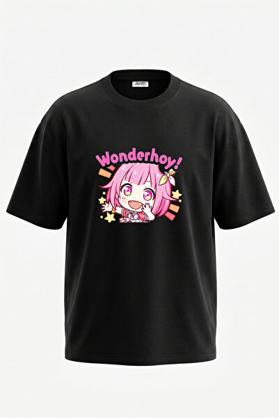 Anetos Tricou oversize negru din bumbac cu imprimeu pe spate Emu Wonderhoy De...