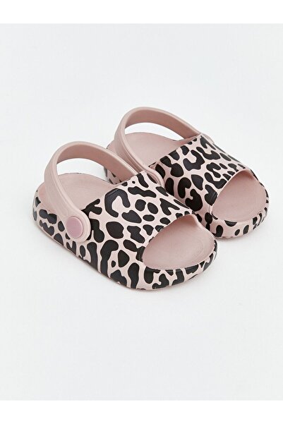 LC Waikiki LCW STEPS Pembe Kız Çocuk Leopar Desenli Arkası Bantlı Terlik