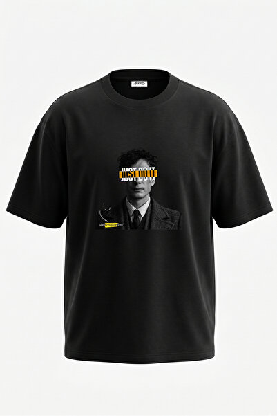 Anetos Tricou oversize negru din bumbac cu imprimeu pe spate Sherlock Holmes ...