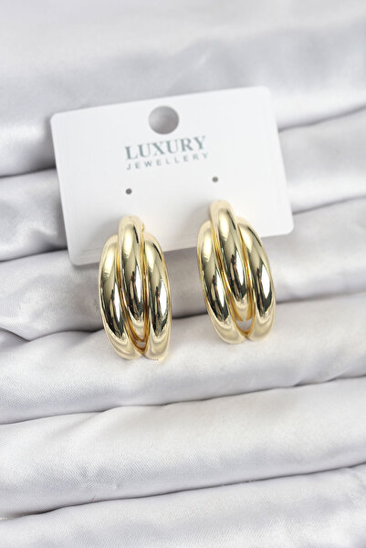 OGHAMAY Gold Color Brass Half Hoop Model Women's Earrings