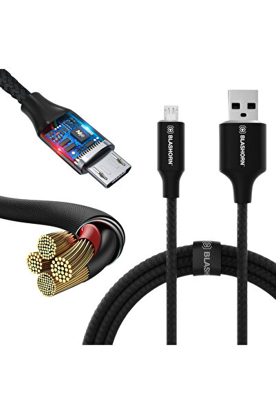 Mardil Cablu de încărcare Micro USB QC 3.0 1.2m Negru, Încărcare rapidă, Sinc...