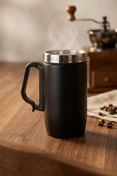 Decopat 240 Ml Kapaklı Kulplu Bardak Mug Kahve Çay Termos Bardak Mug