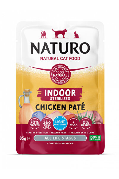 Naturo Mousse de pui sterilizat pentru pisici adulte, fără cereale, 85g