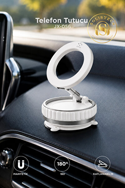 Solistech 360 Derece Dönen Ayarlana Bilen Araç İçi Vakumlu Magsafe Araç Tutucu Mıknatıslı