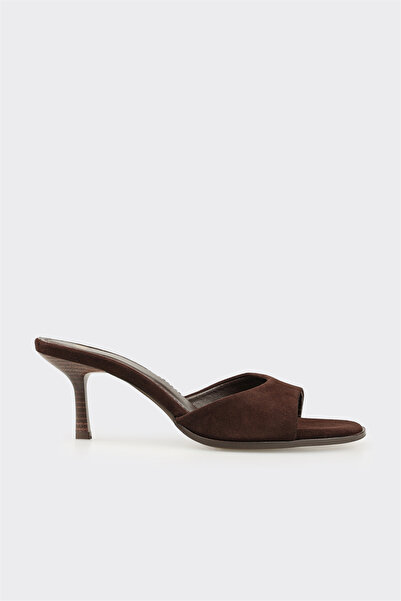 Elle Shoes Kahve Deri Kadın Terlik