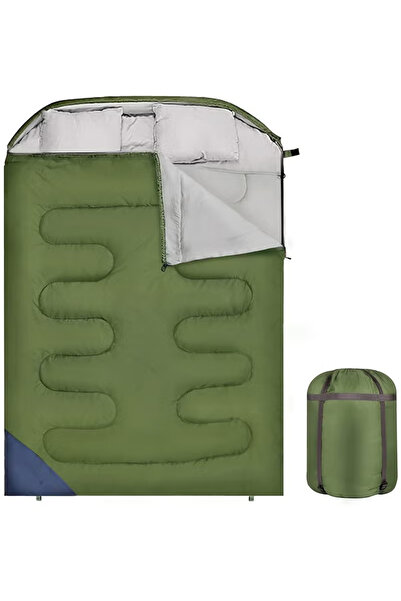 TAPIT 2.7kg 220*150cm Double Sleeping Bag for Adults with 2 Pillows, Queen Si...
