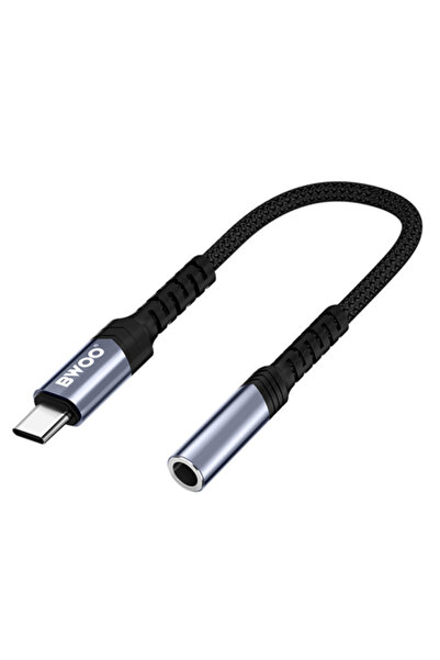 Bwoo Adaptor audio USB-C la 3.5mm, Negru